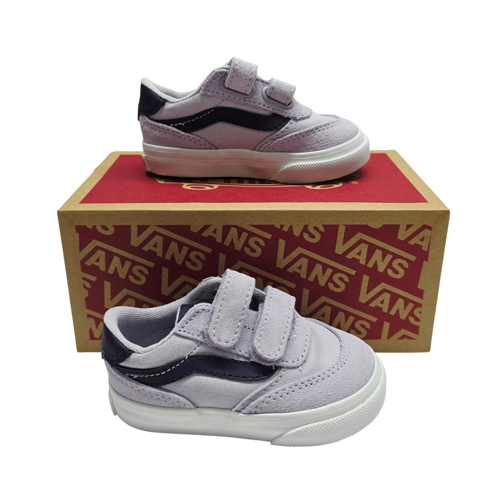 Vans Brooklyn Ls V Toddler Lilac Purple Canvas Suede Sneakers VN000D7XEMY Size 5
